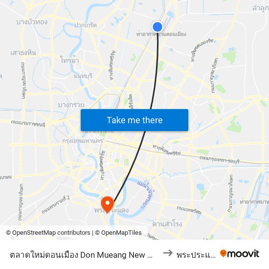 ตลาดใหม่ดอนเมือง Don Mueang New Market to พระประแดง map