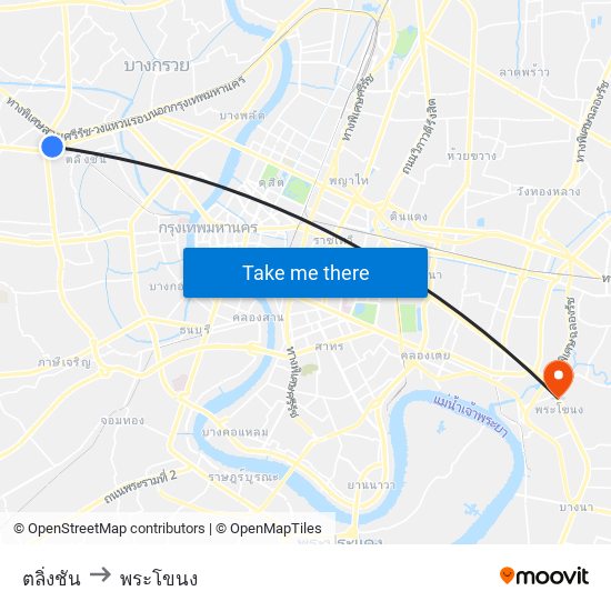 ตลิ่งชัน to พระโขนง map