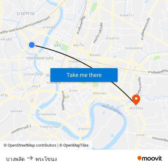 บางพลัด to พระโขนง map