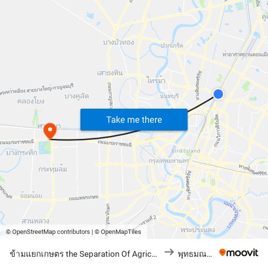 ข้ามแยกเกษตร the Separation Of Agriculture to พุทธมณฑล map