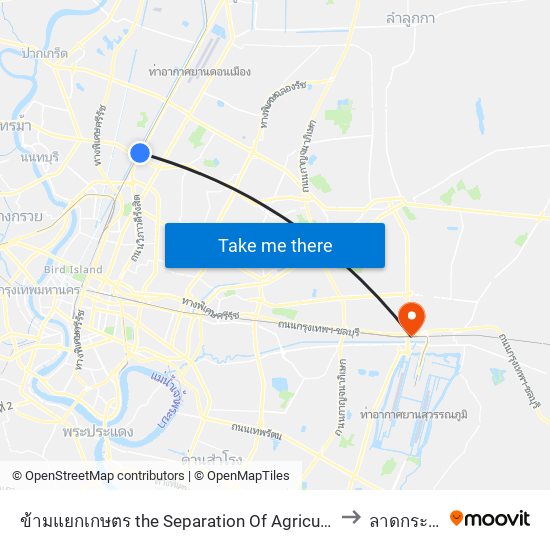 ข้ามแยกเกษตร the Separation Of Agriculture to ลาดกระบัง map