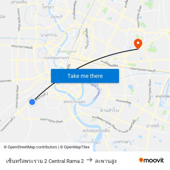 เซ็นทรัลพระราม 2 Central Rama 2 to สะพานสูง map