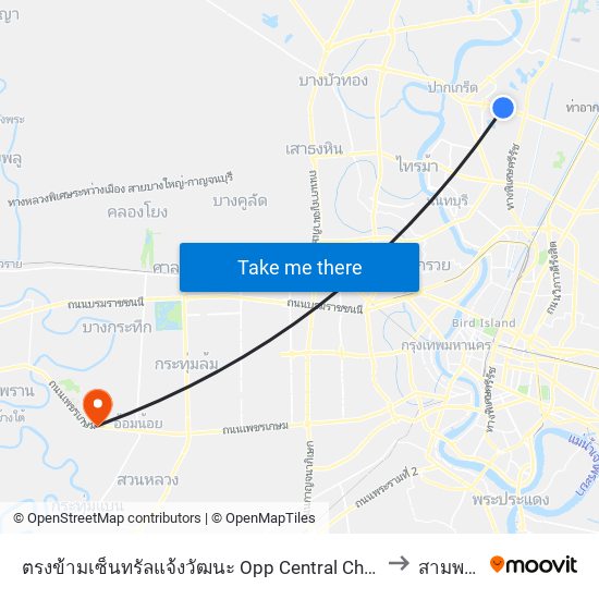 ตรงข้ามเซ็นทรัลแจ้งวัฒนะ Opp Central Chaengwattana to สามพราน map