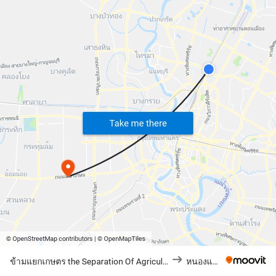 ข้ามแยกเกษตร the Separation Of Agriculture to หนองแขม map