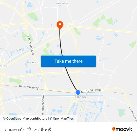 ลาดกระบัง to เขตมีนบุรี map