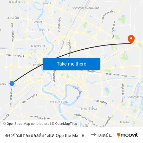 ตรงข้ามเดอะมอลล์บางแค Opp the Mall Bangkae to เขตมีนบุรี map