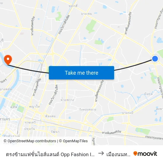 ตรงข้ามแฟชั่นไอส์แลนด์ Opp Fashion Island to เมืองนนทบุรี map