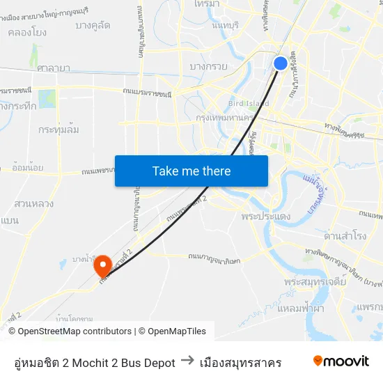 อู่หมอชิต 2 Mochit 2 Bus Depot to เมืองสมุทรสาคร map