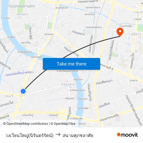 วงเวียนใหญ่(นิรันดร์รัตน์) to สนามศุภชลาศัย map