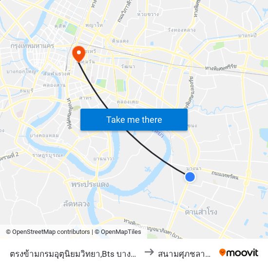 ตรงข้ามกรมอุตุนิยมวิทยา,Bts บางนา to สนามศุภชลาศัย map