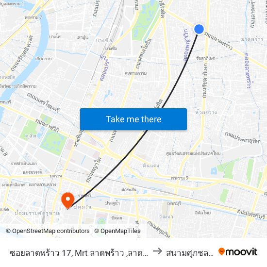 ซอยลาดพร้าว 17, Mrt ลาดพร้าว ,ลาดพร้าว 19 to สนามศุภชลาศัย map