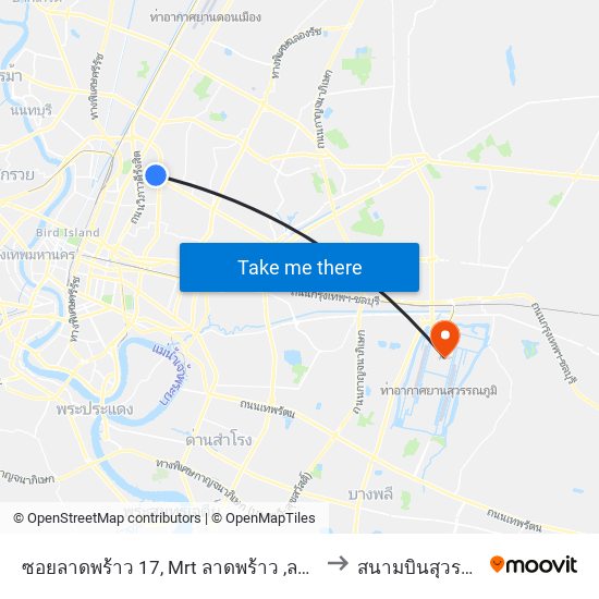ซอยลาดพร้าว 17, Mrt ลาดพร้าว ,ลาดพร้าว 19 to สนามบินสุวรรณภูมิ map