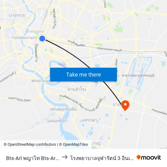 Bts-Arl พญาไท Bts-Arl Phaya Thai to โรงพยาบาลจุฬารัตน์ 3 อินเตอร์เนชั่นแนล map