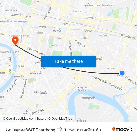 วัดธาตุทอง WAT Thatthong to โรงพยาบาลเทียนฟ้า map