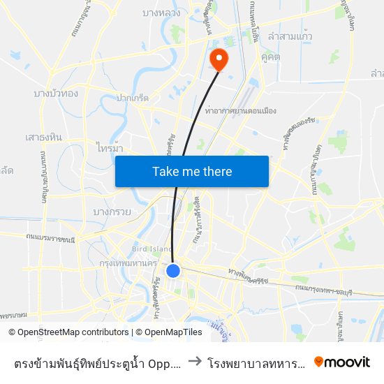 ตรงข้ามพันธุ์ทิพย์ประตูน้ำ Opp. Pantip Pratunam to โรงพยาบาลทหารอากาศ สีกัน map