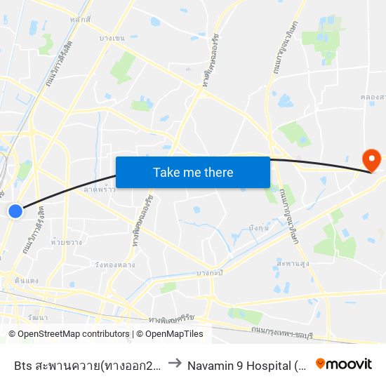 Bts สะพานควาย(ทางออก2) Bts Saphan Khwai (Exit 2) to Navamin 9 Hospital (โรงพยาบาลนวมินทร์ 9) map