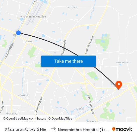 ฮีโน่มอเตอร์สเซลส์ Hino Motors Sales to Navaminthra Hospital (โรงพยาบาลนวมินทร์) map