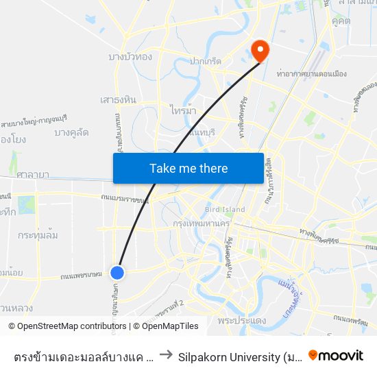 ตรงข้ามเดอะมอลล์บางแค Opp the Mall Bangkae to Silpakorn University (มหาวิทยาลัยศิลปากร) map