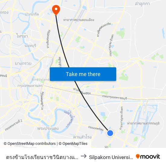 ตรงข้ามโรงเรียนราชวินิตบางแก้ว Opposite Ratwinit Bangkaeo School to Silpakorn University (มหาวิทยาลัยศิลปากร) map