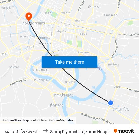 ตลาดสำโรงตรงข้ามสุขุมวิท 111 Talat Samrong to Siriraj Piyamaharajkarun Hospital (SiPH) (โรงพยาบาลศิริราช ปิยมหาราชการุณย์) map