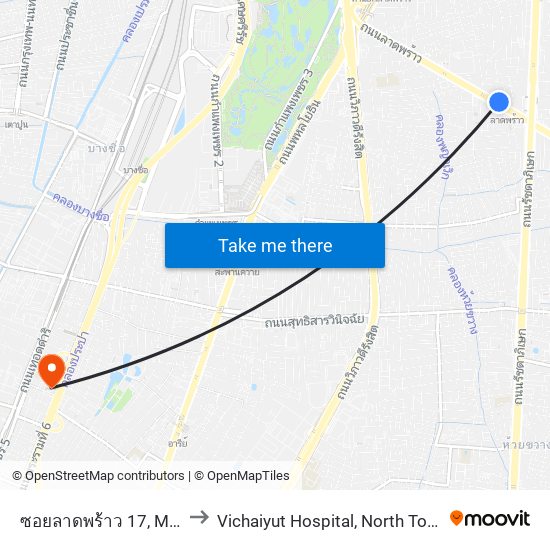 ซอยลาดพร้าว 17, Mrt ลาดพร้าว ,ลาดพร้าว 19 to Vichaiyut Hospital, North Tower (โรงพยาบาลวิชัยยุทธ ตึกเหนือ) map