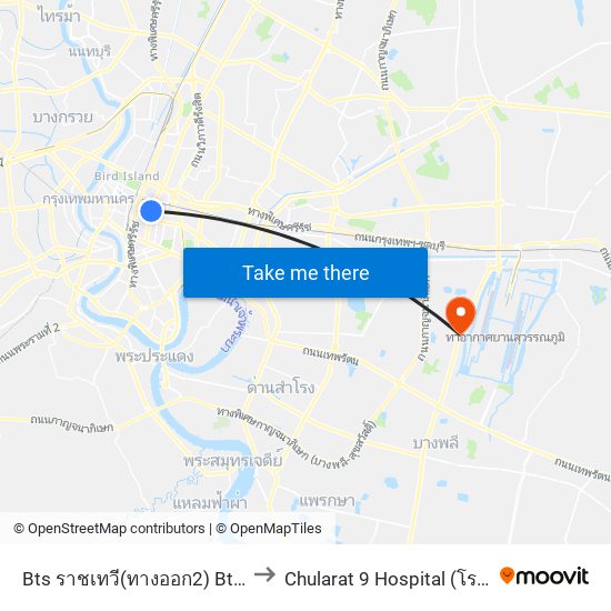 Bts ราชเทวี(ทางออก2) Bts Ratchathewi (Exit 2) to Chularat 9 Hospital (โรงพยาบาลจุฬารัตน์ 9) map