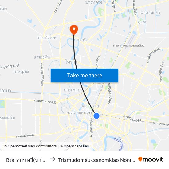 Bts ราชเทวี(ทางออก2) Bts Ratchathewi (Exit 2) to Triamudomsuksanomklao Nonthaburi School (โรงเรียนเตรียมอุดมศึกษาน้อมเกล้า นนทบุรี) map