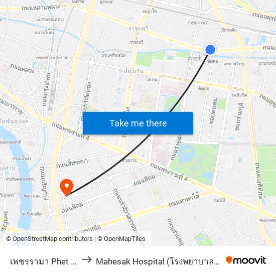 เพชรรามา Phet Rama to Mahesak Hospital (โรงพยาบาลมเหสักข์) map