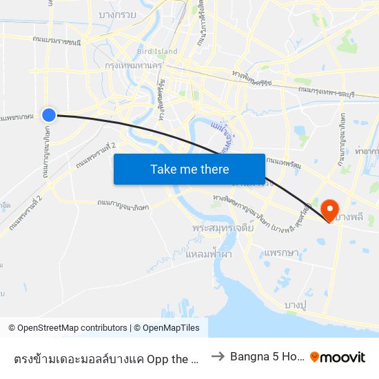 ตรงข้ามเดอะมอลล์บางแค Opp the Mall Bangkae to Bangna 5 Hospital map