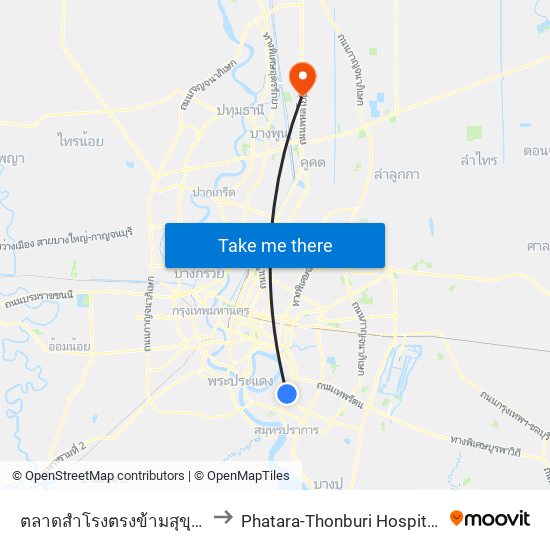 ตลาดสำโรงตรงข้ามสุขุมวิท 111 Talat Samrong to Phatara-Thonburi Hospital (โรงพยาบาลภัทร-ธนบุรี) map