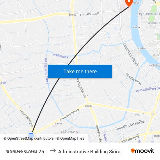 ซอยเพชรเกษม 25/3 Bts บางหว้า (ทางออก4) to Adminstrative Building Siriraj Hospital (ตึกอํานวยการ โรงพยาบาลศิริราช) map