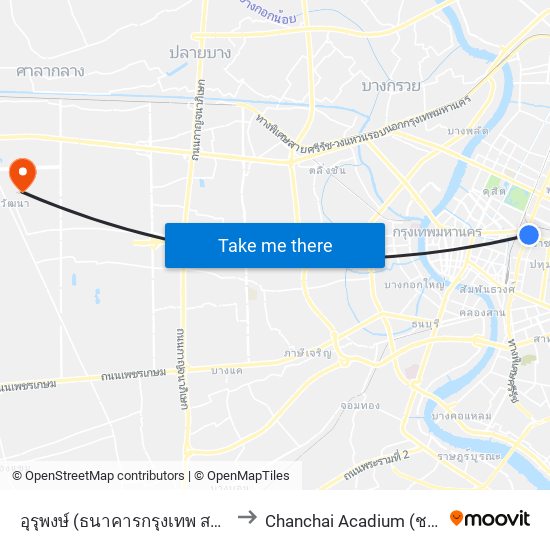 อุรุพงษ์ (ธนาคารกรุงเทพ สาขาอุรุพงษ์) Urupong to Chanchai Acadium (ชาญชัย อะเคเดียม) map