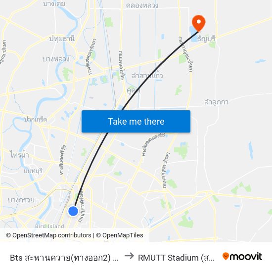 Bts สะพานควาย(ทางออก2) Bts Saphan Khwai (Exit 2) to RMUTT Stadium (สนามกีฬามทร.ธัญบุรี) map