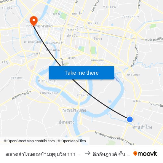 ตลาดสำโรงตรงข้ามสุขุมวิท 111 Talat Samrong to ตึกอัษฎางค์ ชั้น 12 ฝั่งใต้ map