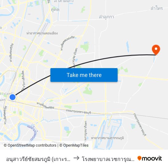 อนุสาวรีย์ชัยสมรภูมิ (เกาะราชวิถี) to โรงพยาบาลเวชการุณย์รัศมิ์ map