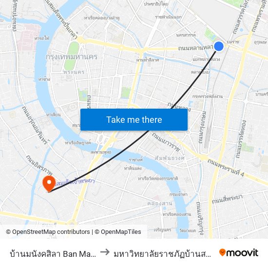 บ้านมนังคสิลา Ban Manangkhasila to มหาวิทยาลัยราชภัฏบ้านสมเด็จเจ้าพระยา map