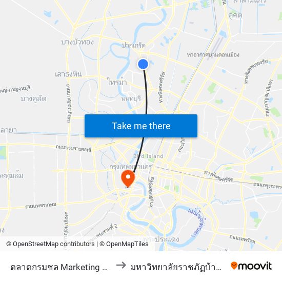 ตลาดกรมชล Marketing Department Lakes to มหาวิทยาลัยราชภัฏบ้านสมเด็จเจ้าพระยา map