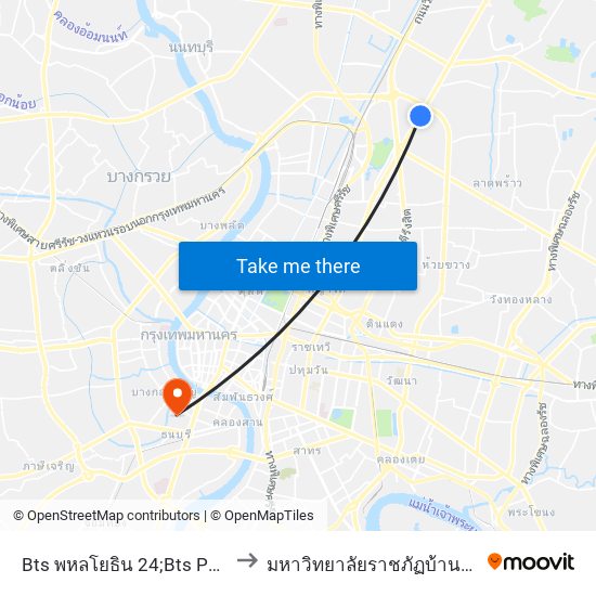 Bts พหลโยธิน 24;Bts Phahon Yothin 24 to มหาวิทยาลัยราชภัฏบ้านสมเด็จเจ้าพระยา map