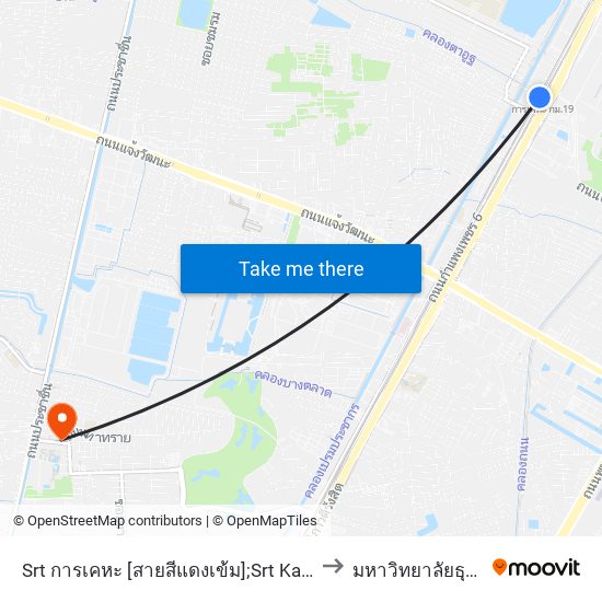 Srt การเคหะ [สายสีแดงเข้ม];Srt Kan Kheha [Dark Red Line] to มหาวิทยาลัยธุรกิจบัณฑิตย์ map