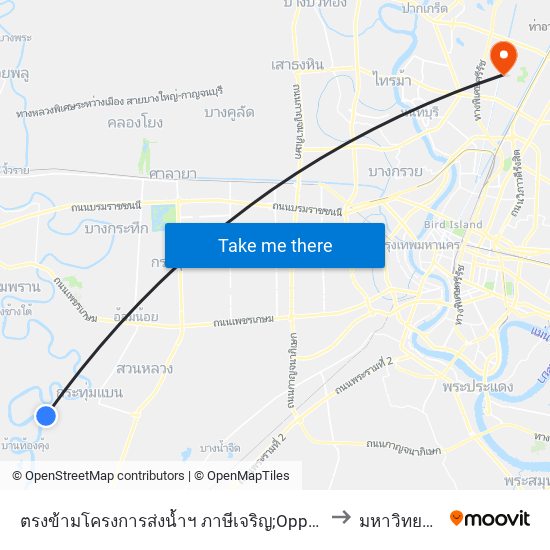 ตรงข้ามโครงการส่งน้ำฯ ภาษีเจริญ;Opposite Phasi Charoen Operation And Maintenance Project to มหาวิทยาลัยธุรกิจบัณฑิตย์ map