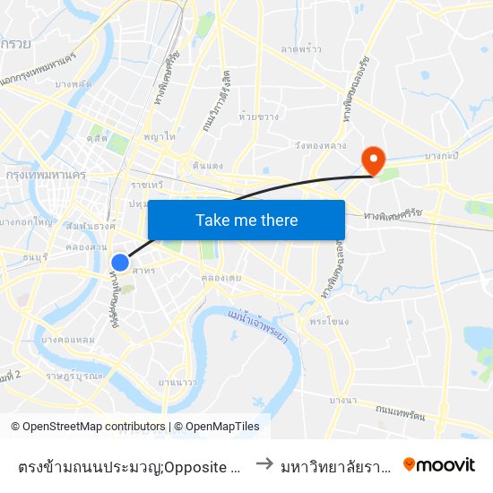 ตรงข้ามถนนประมวญ;Opposite Pramuan Road to มหาวิทยาลัยรามคำแหง map