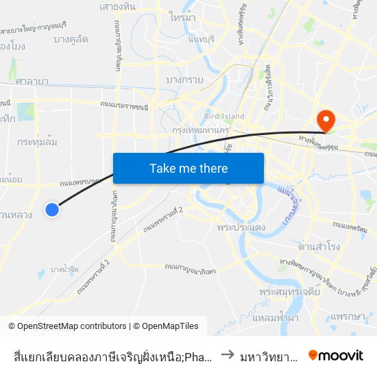 สี่แยกเลียบคลองภาษีเจริญฝั่งเหนือ;Phasi Charoen Canal Intersection (North) to มหาวิทยาลัยรามคำแหง map