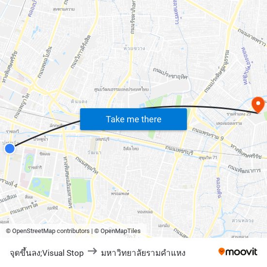 จุดขึ้นลง;Visual Stop to มหาวิทยาลัยรามคำแหง map