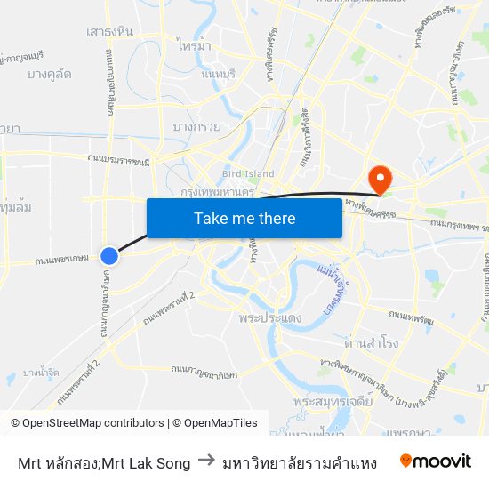 Mrt หลักสอง;Mrt Lak Song to มหาวิทยาลัยรามคำแหง map