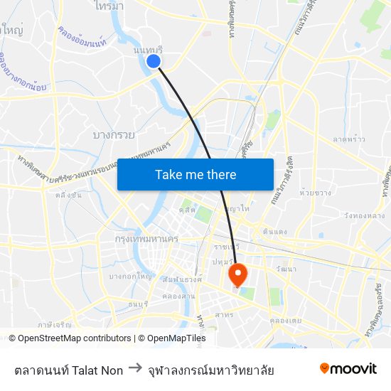 ตลาดนนท์ Talat Non to จุฬาลงกรณ์มหาวิทยาลัย map