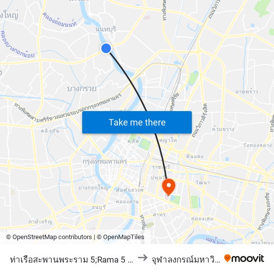 ท่าเรือสะพานพระราม 5;Rama 5 Bridge Pier to จุฬาลงกรณ์มหาวิทยาลัย map