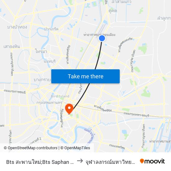 Bts สะพานใหม่;Bts Saphan Mai to จุฬาลงกรณ์มหาวิทยาลัย map