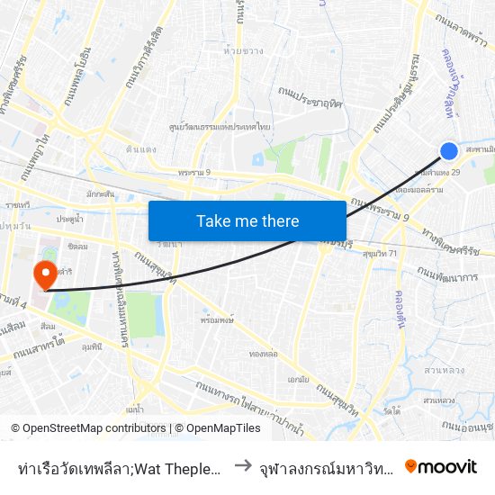 ท่าเรือวัดเทพลีลา;Wat Thepleela Pier to จุฬาลงกรณ์มหาวิทยาลัย map