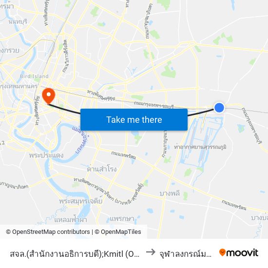 สจล.(สำนักงานอธิการบดี);Kmitl (Office Of the President) to จุฬาลงกรณ์มหาวิทยาลัย map