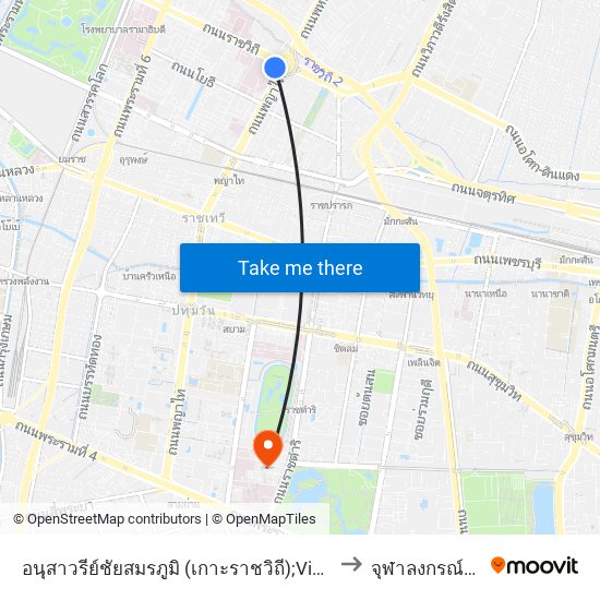 อนุสาวรีย์ชัยสมรภูมิ (เกาะราชวิถี);Victory Monument (Ratchawithi) to จุฬาลงกรณ์มหาวิทยาลัย map